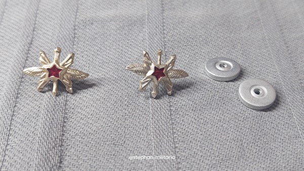 UdSSR Kragenspiegelauflage Signal- und funktechnische Truppe Aluminium gold - 1 Paar Original