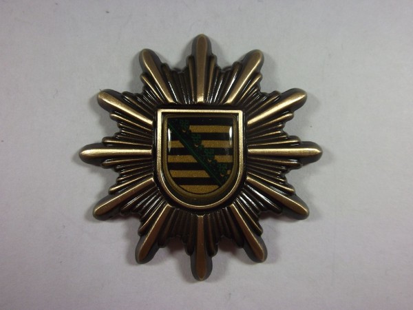 Sachsen: Mützenstern, Polizei Sachsen Metall, einteilig