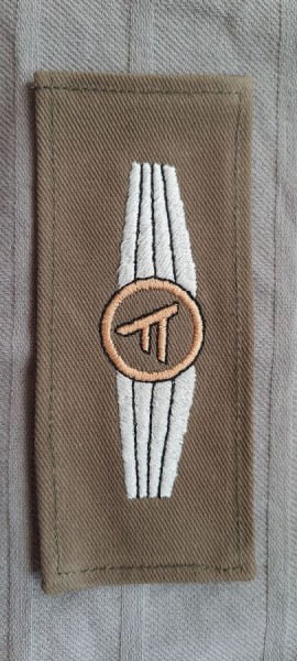 Tätigkeitsabzeichen Führungsdienstpersonal in bronze mit silber maschinengestickt auf oliv