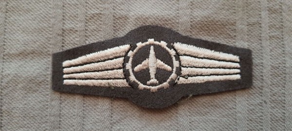 Tätigkeitsabzeichen, Logistisches Personal silber auf grau silberne Schwingen