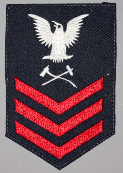 Armabzeichen für Hemden, Dienstgrad mit Laufbahnabzeichen, DC Damage Controlman, Petty Officer First Class 