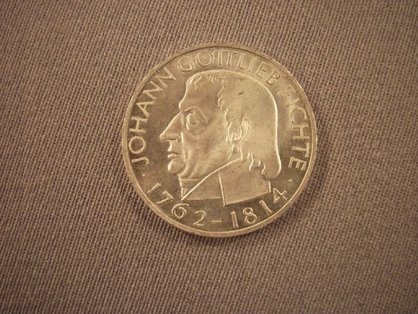 Allgemein: 5 DM Silber Münze Gedenkmünze Johann Gottlieb Fichte 1964 J