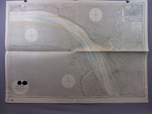 Seekarte der Elbe von Brunsbüttel bis Krautsand, von 1931 mit kleinen Berichtigungen von 1940