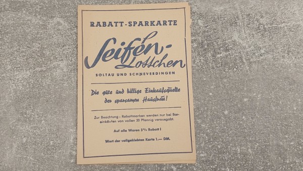 Rabatt Sparkarte Seifen-Lottchen Soltau und Schneverdingen Original