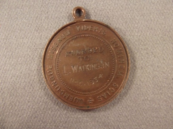 Lebensrettungsmedaille der Royal Life Saving Society Established 1891, awarded to Mister L.Watkinson Dec.1934