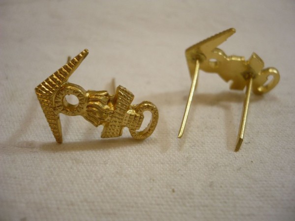 Schulterklappenauflage Marinewaffendienst, Anker mit stilisierter Granate, gold voll