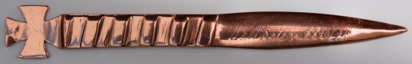 Brieföffner hergestellt aus einem Führungsring: Auf der Klinge Weltkrieg 1914- 1918  