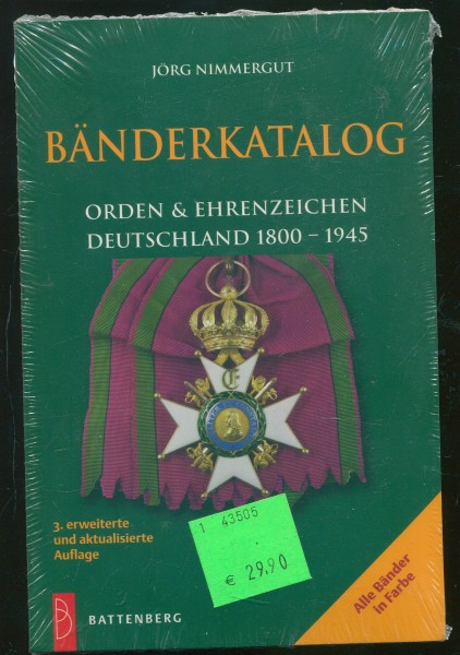 Bänderkatalog Orden und Ehrenzeichen 1800-1945 Ordensbänder Ordensband Deutschland Nimmergut