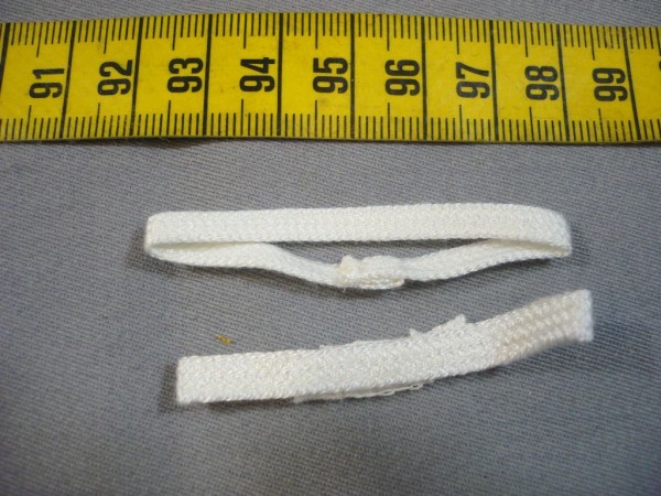 Aufschiebeschlaufe, Flachlitze 5 cm Durchgangsweite 4mm breit, weiß, Militärmusik   