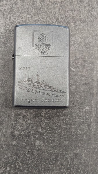 Bundeswehr Feuerzeug ZIPPO Marine Fregatte Augsburg F213 von 2000