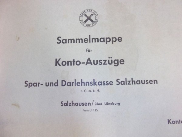 Sammelmappe für Kontoauszüge Spar- und Darlehnskasse Salzhausen