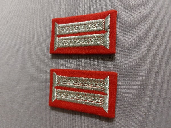 Bundeswehr Kragenspiegel Artillerie Lurex auf rot Unteroffiziere maschinengestickt