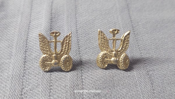 UdSSR Kragenspiegelauflage KFZ Truppen Aluminium gold - 1 Paar Original