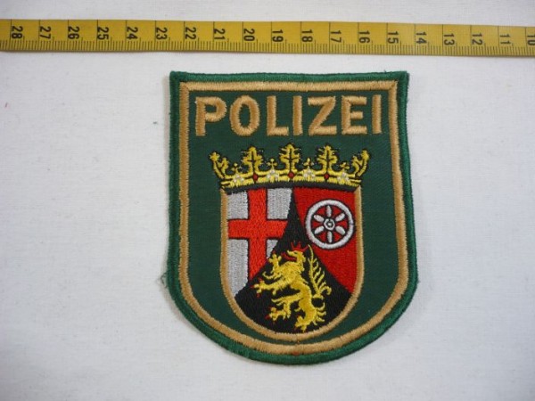 Rheinland-Pfalz: Armabzeichen, Polizei Rheinland-Pfalz, grün, maschinengestickt