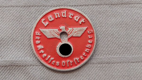 3.Reich Steuermarke KFZ Kennzeichen Plakette - Oststernberg