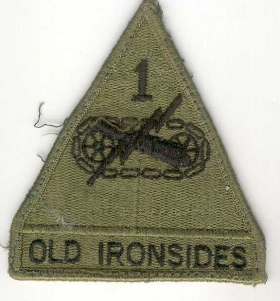 Armabzeichen 1st Armored Division, tarnfarben ( OD )