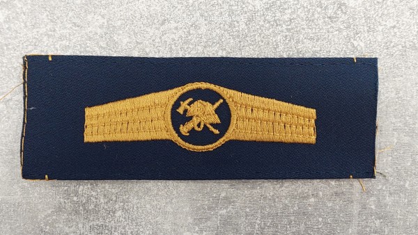 Bundeswehr Tätigkeitsabzeichen Brandschutzpersonal in gold auf blau maschinengestickt