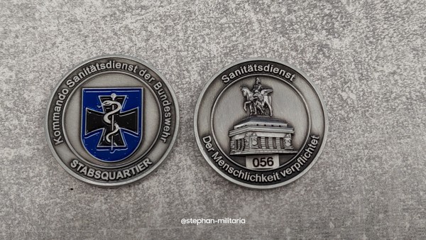 Bundeswehr Kommandeurscoin Kommando Sanitätsdienst Stabsquartier