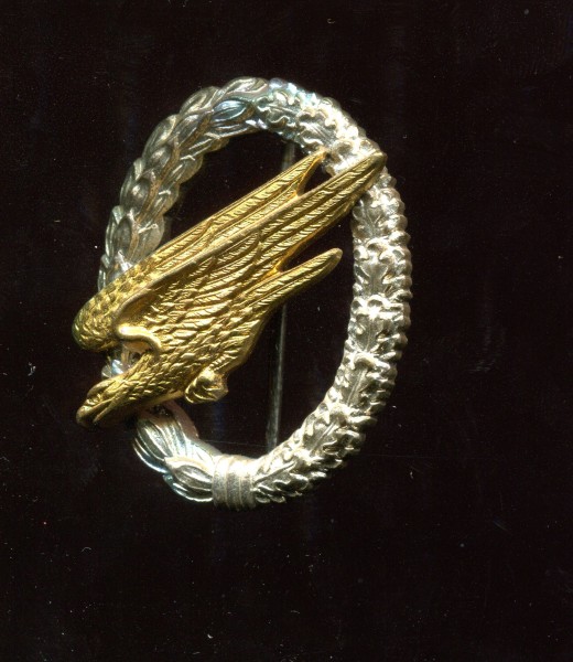 Orden 1939 / 1957 Fallschirmschützenabzeichen der Luftwaffe frühe Fertigung