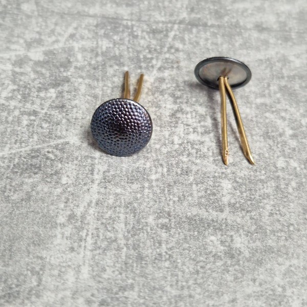 Bundesrepublik Knopf silber/blau (altsilber) gekörnt mit Splinte 12mm