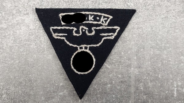 Mützenadler XXKK für Schiffchen Kraftfahrkorps handgestickt