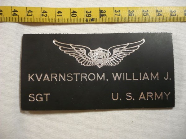 Brustabzeichen, Aircraft Crewman, William J. Kvarnstrom, SGT, U.S.Army