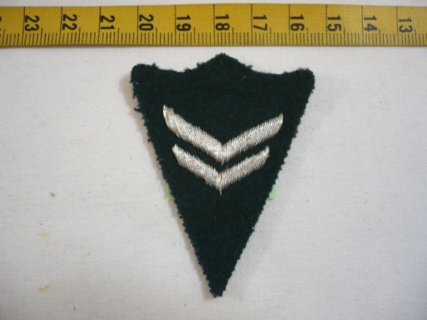 Baden-Wuerttemberg: Kragenspiegel, Polizei Baden-Württemberg, alte Art, Wachtmeister, 2 Winkel silber auf grün