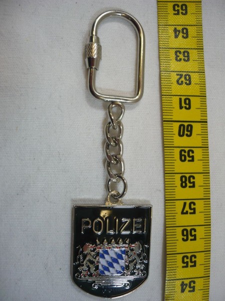 Bayern: Schlüsselanhänger, Polizei Bayern, Metall, wie das Armabzeichen