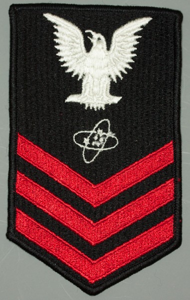 Armabzeichen für Jacken, Dienstgrad mit Laufbahnabzeichen, ET Electronics Technician, Petty Officer First Class 