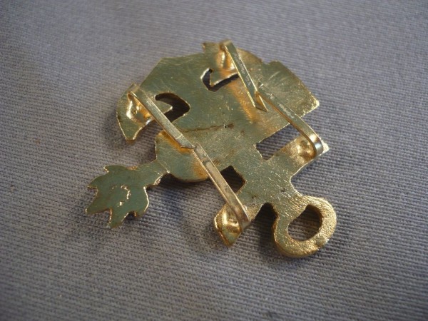 Epaulettenauflage, kaiserliche Marine, Geschützführer, gold, Höhe 39mm, Breit 40mm, Dicke 3mm