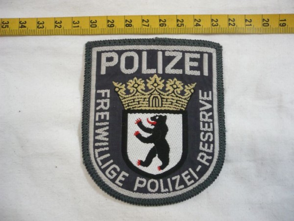 Berlin: Armabzeichen, Freiwillige Polizei-Reserve Berlin, grau, weiß gewebt in grau