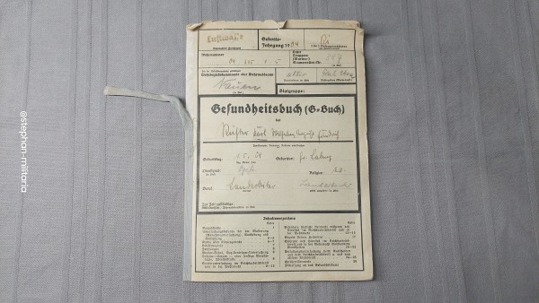 Wehrmacht Gesundheitsbuch (G-Buch) Luftwaffe Flak von 1940 Original