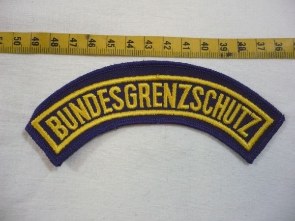 BUND: Armabzeichen BGS-See, Schriftzug "Bundesgrenzschutz" für Hemd maschinengestickt
