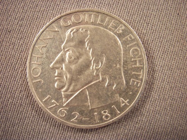 Allgemein: 5 DM Silber Münze Gedenkmünze Johann Gottlieb Fichte 1964 J