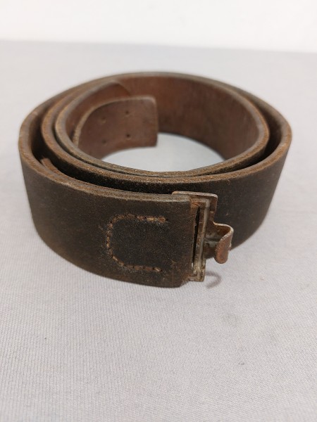 Wehrmacht Koppel Koppelriemen Lederriemen schwarz - eiserner Gegenhalt