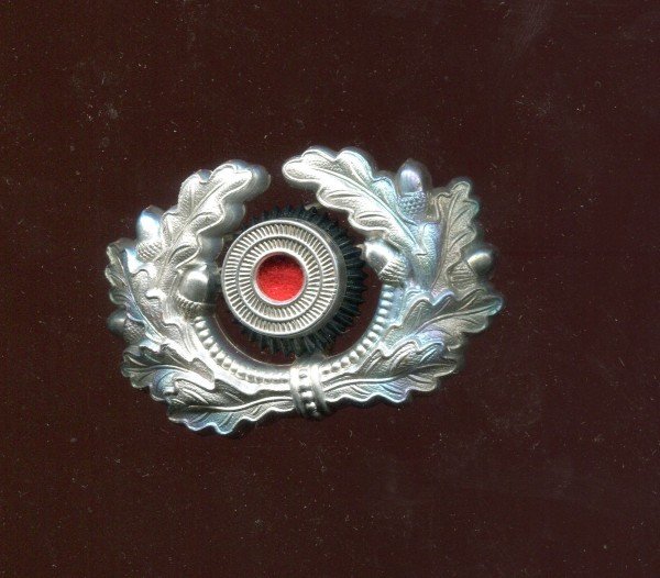 Wehrmacht Heer Mützenkranz mit Kokarde für Schirmmützen - Aluminium