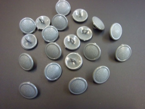 Knopf, 16mm, 20 Stück - grau, Plastik