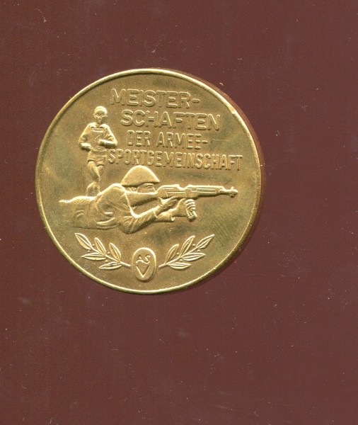 DDR Medaille Meisterschaften ASV Armeesportvereinigung in Gold